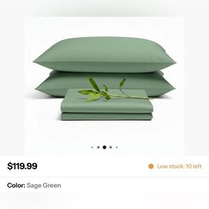 Sage Green Bedding Sheet Set - Soft Cotton Percale New open Bag